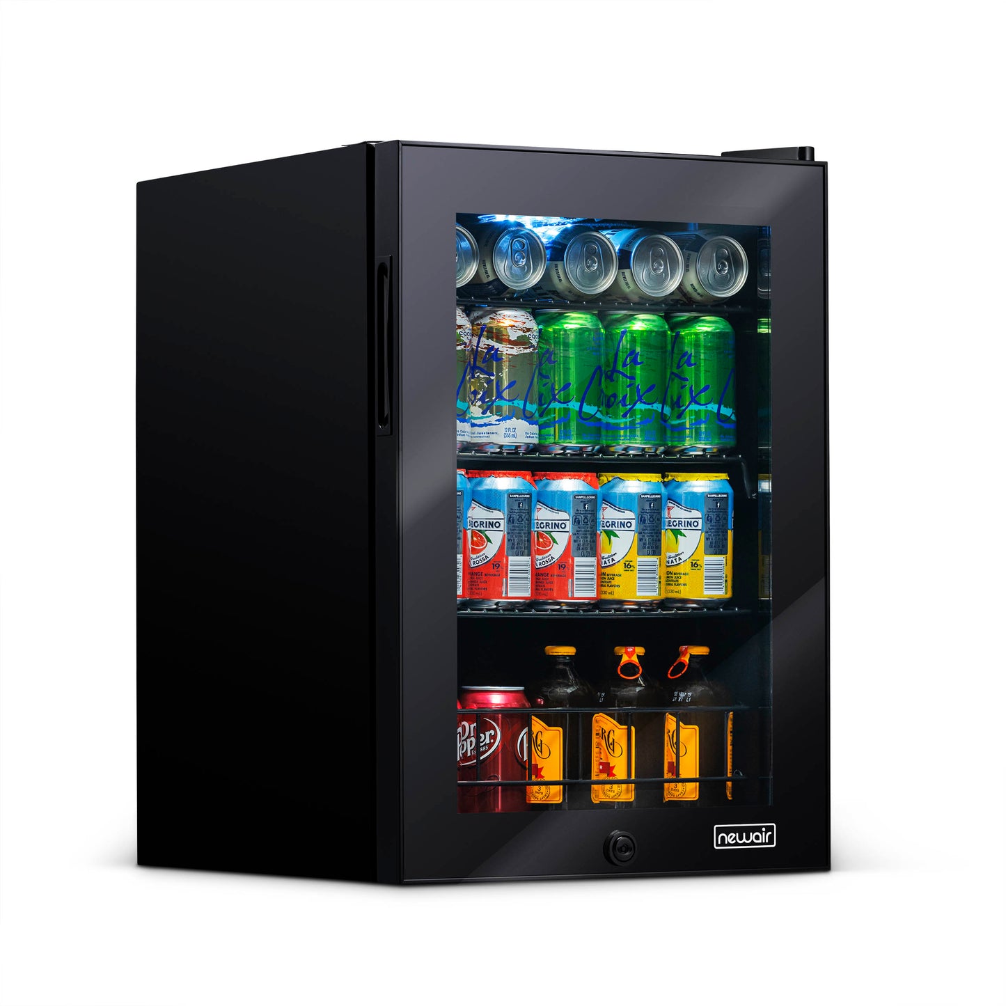 Newair 90 Can Freestanding Beverage Fridge in Onyx Black, with Adjustable Shelves and Lock AB-850B-Beverage Fridges-The Wine Cooler Club