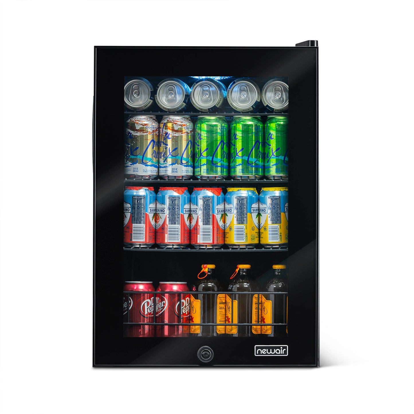 Newair 90 Can Freestanding Beverage Fridge in Onyx Black, with Adjustable Shelves and Lock AB-850B-Beverage Fridges-The Wine Cooler Club