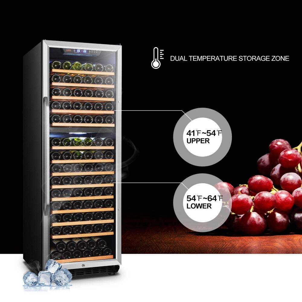 LANBO 160 BOTTLE DUAL ZONE WINE COOLER LW165D-Wine Coolers-The Wine Cooler Club