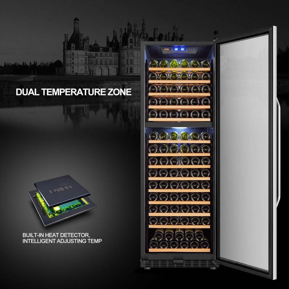 LANBO 160 BOTTLE DUAL ZONE WINE COOLER LW165D-Wine Coolers-The Wine Cooler Club