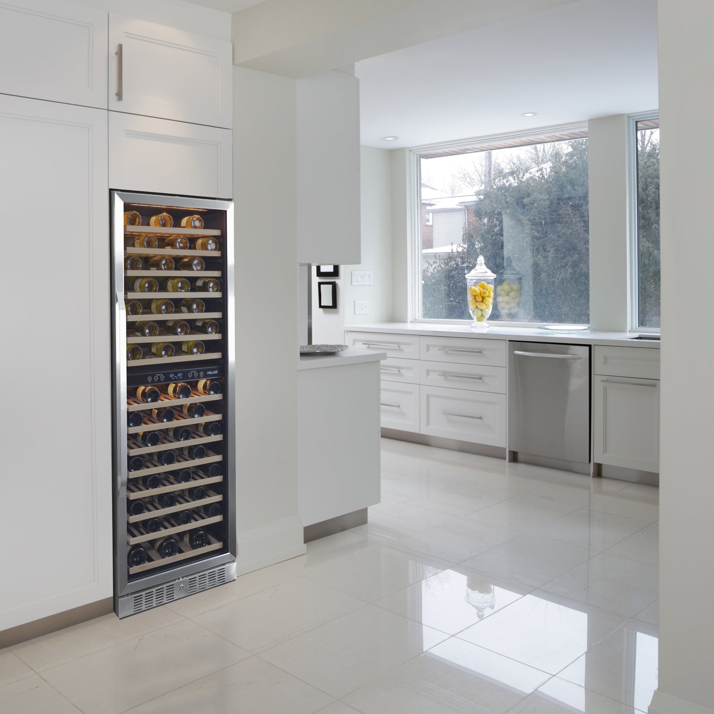 Newair 27” Built-in 160 Bottle Dual Zone Compressor Wine Fridge in Stainless Steel, Quiet Operation with Smooth Rolling Shelves AWR-1600DB-Wine Fridges-The Wine Cooler Club