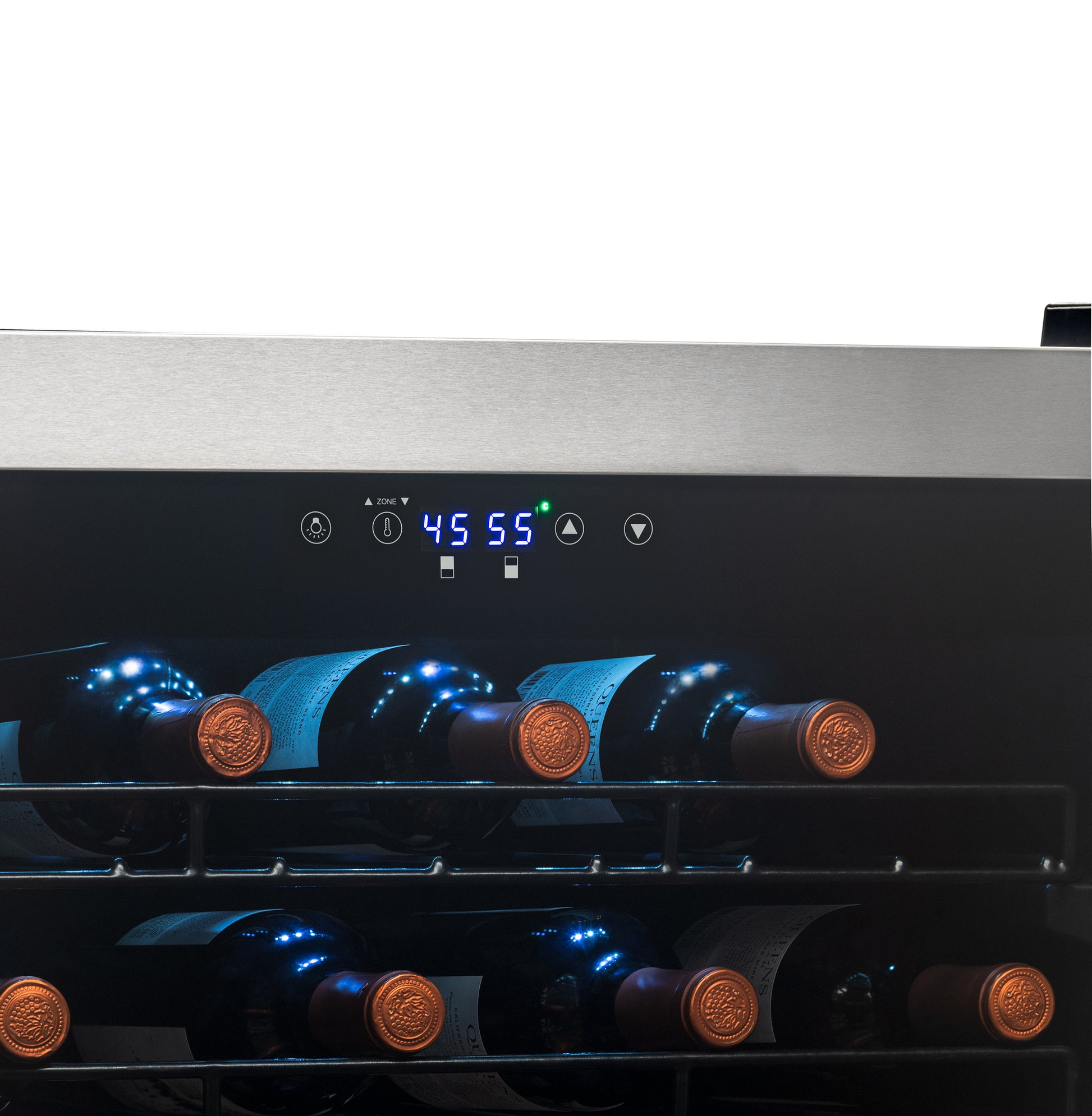Newair Freestanding 76 Bottle Dual Zone Wine Fridge with Low-Vibration Ultra-Quiet Inverter Compressor and Adjustable Racks NWC076SS00-Wine Fridges-The Wine Cooler Club