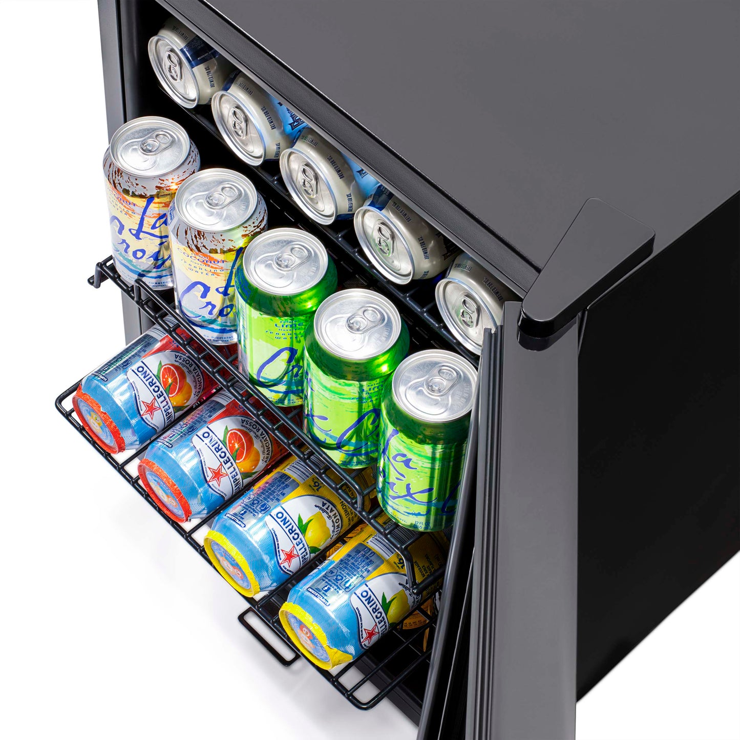 Newair 90 Can Freestanding Beverage Fridge in Onyx Black, with Adjustable Shelves and Lock AB-850B-Beverage Fridges-The Wine Cooler Club