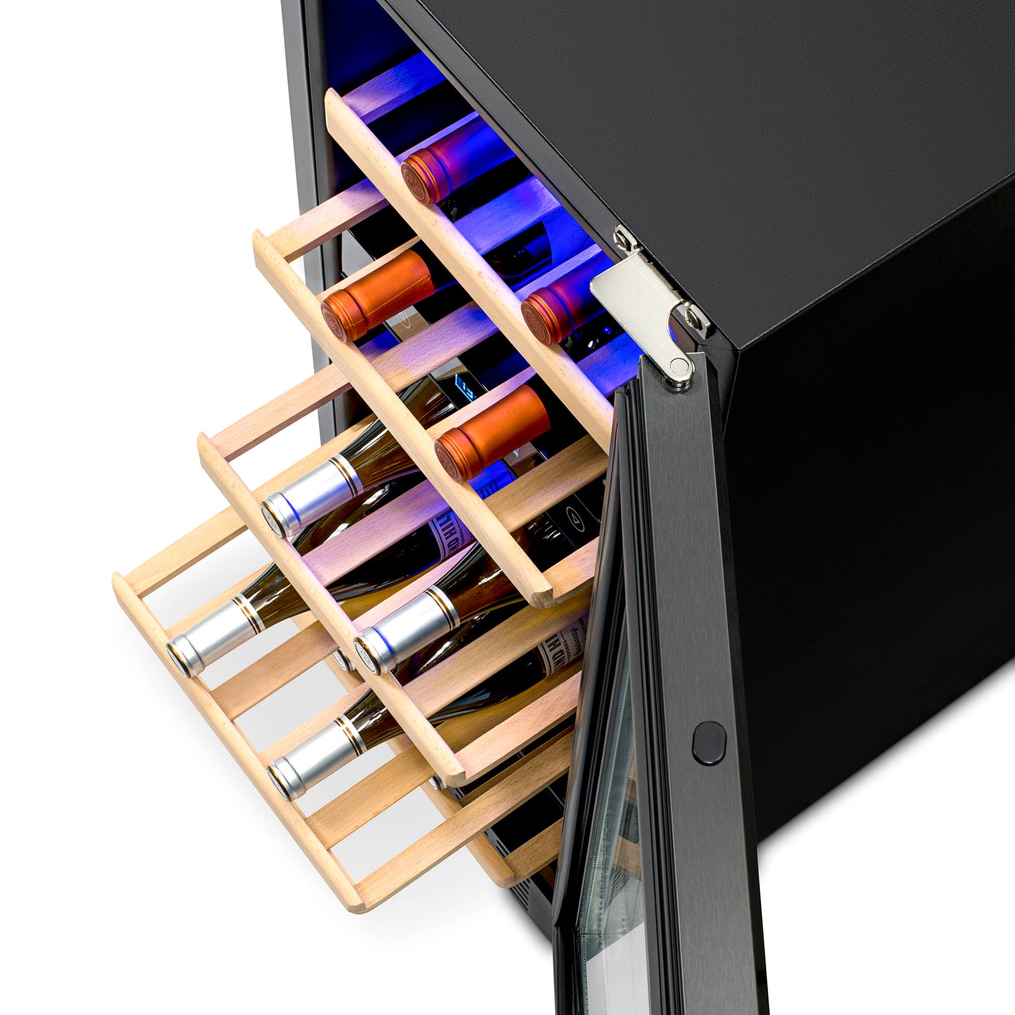 Newair 15” Built-in 29 Bottle Dual Zone Wine Fridge in Black Stainless Steel NWC029BS00-Wine Fridges-The Wine Cooler Club