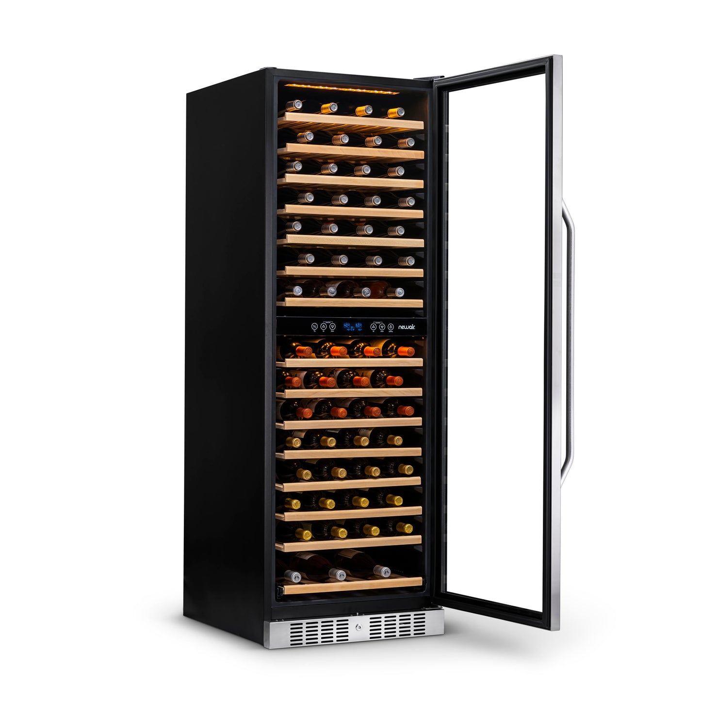 Newair 27” Built-in 160 Bottle Dual Zone Compressor Wine Fridge in Stainless Steel, Quiet Operation with Smooth Rolling Shelves AWR-1600DB-Wine Fridges-The Wine Cooler Club