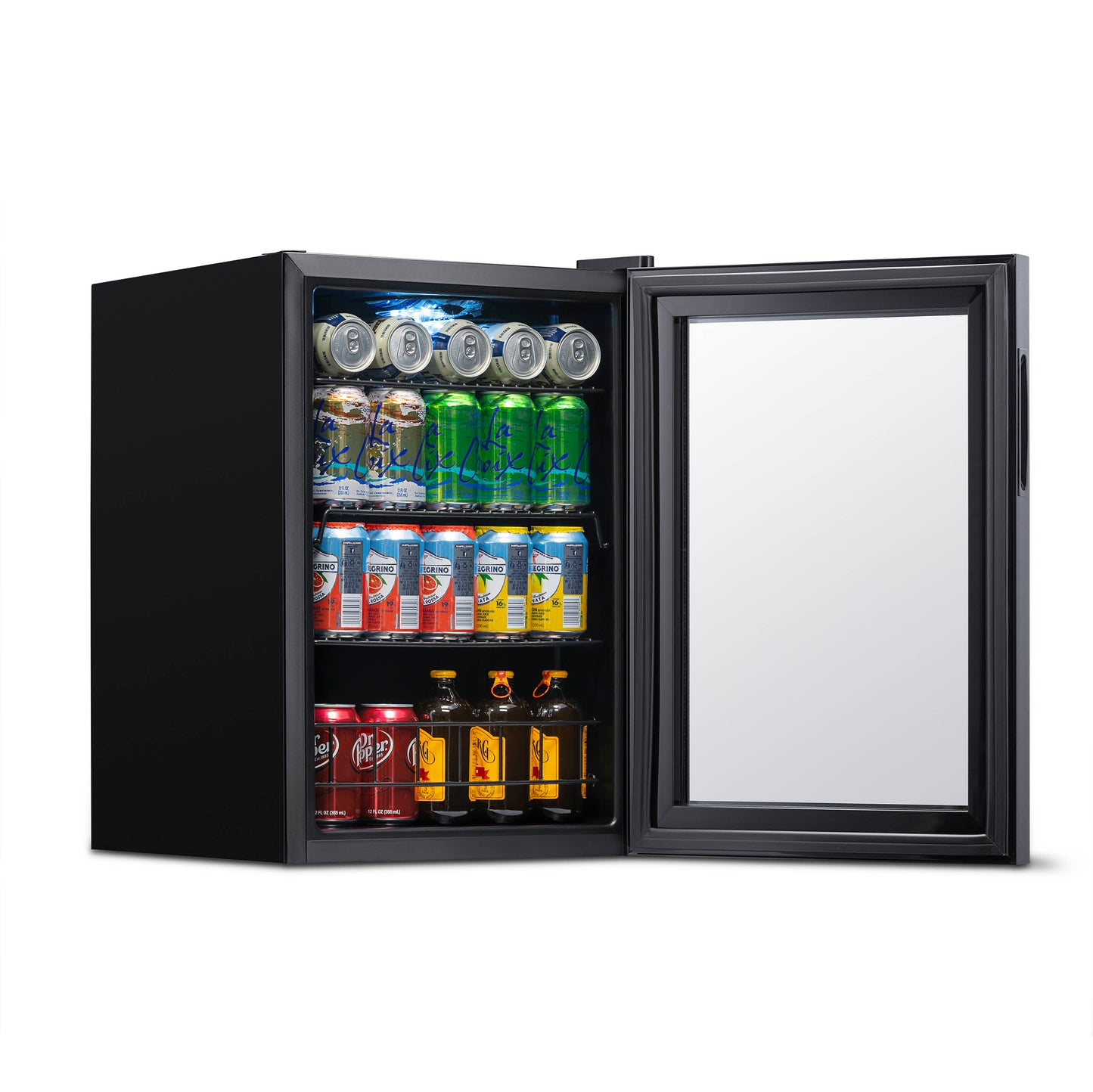 Newair 90 Can Freestanding Beverage Fridge in Onyx Black, with Adjustable Shelves and Lock AB-850B-Beverage Fridges-The Wine Cooler Club