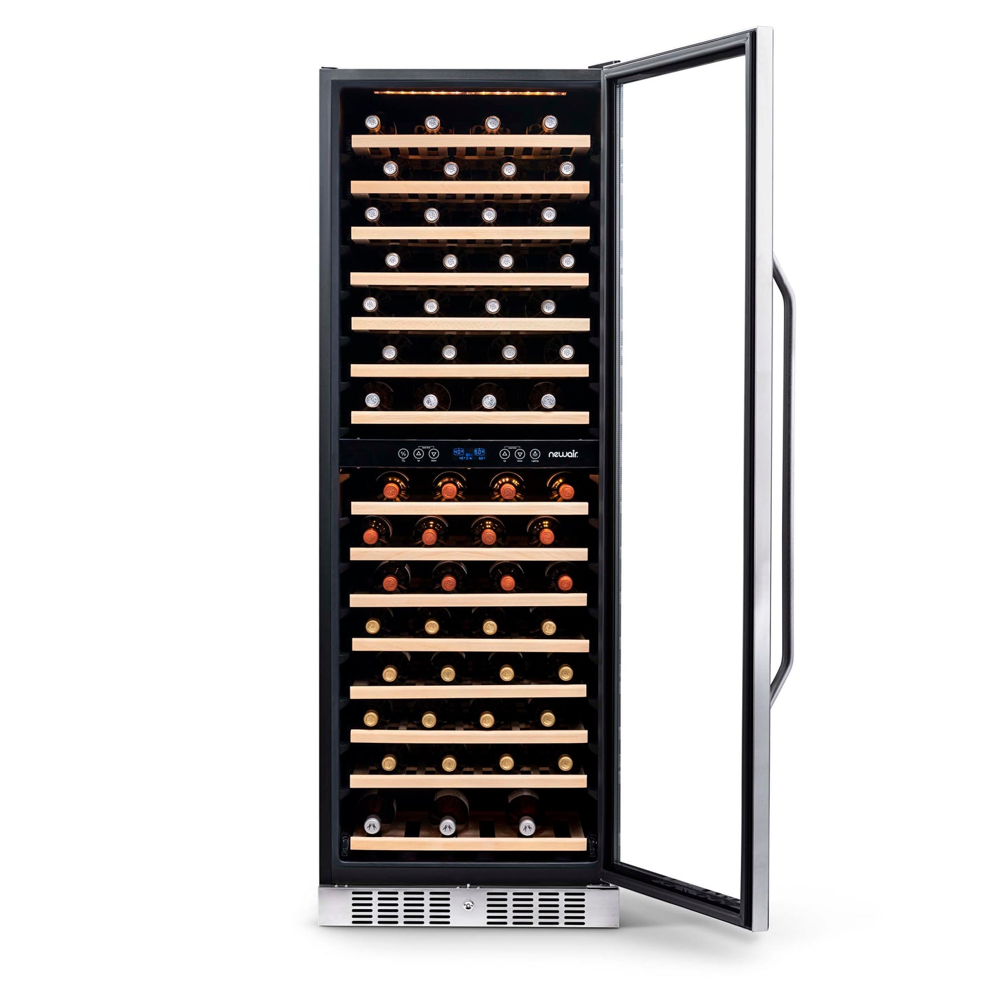 Newair 27” Built-in 160 Bottle Dual Zone Compressor Wine Fridge in Stainless Steel, Quiet Operation with Smooth Rolling Shelves AWR-1600DB-Wine Fridges-The Wine Cooler Club