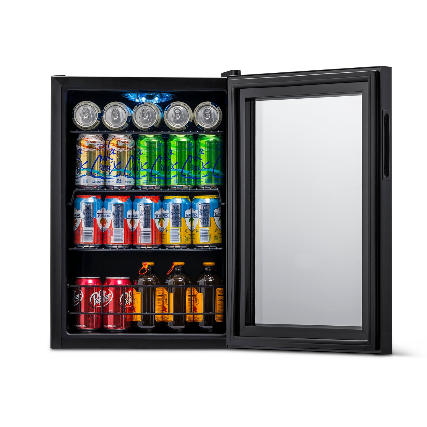 Newair 90 Can Freestanding Beverage Fridge in Onyx Black, with Adjustable Shelves and Lock AB-850B-Beverage Fridges-The Wine Cooler Club