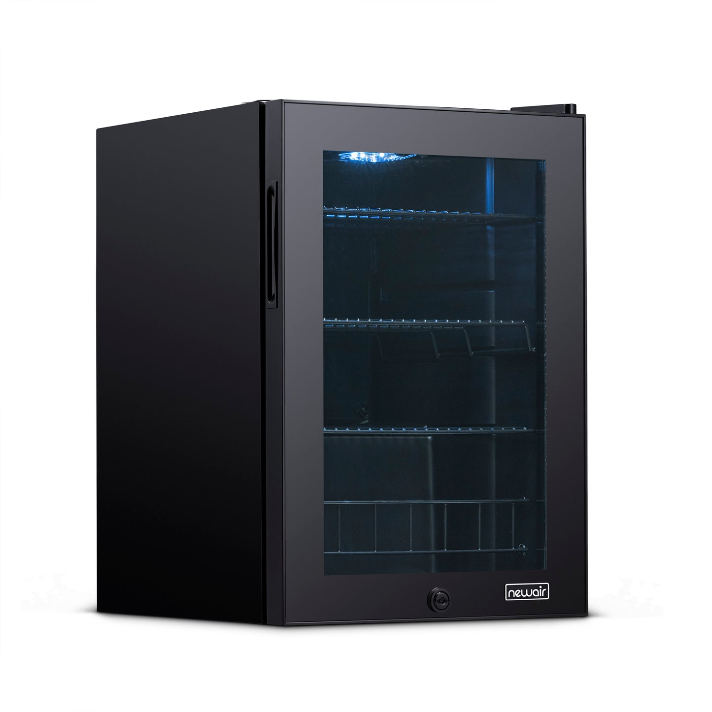 Newair 90 Can Freestanding Beverage Fridge in Onyx Black, with Adjustable Shelves and Lock AB-850B-Beverage Fridges-The Wine Cooler Club