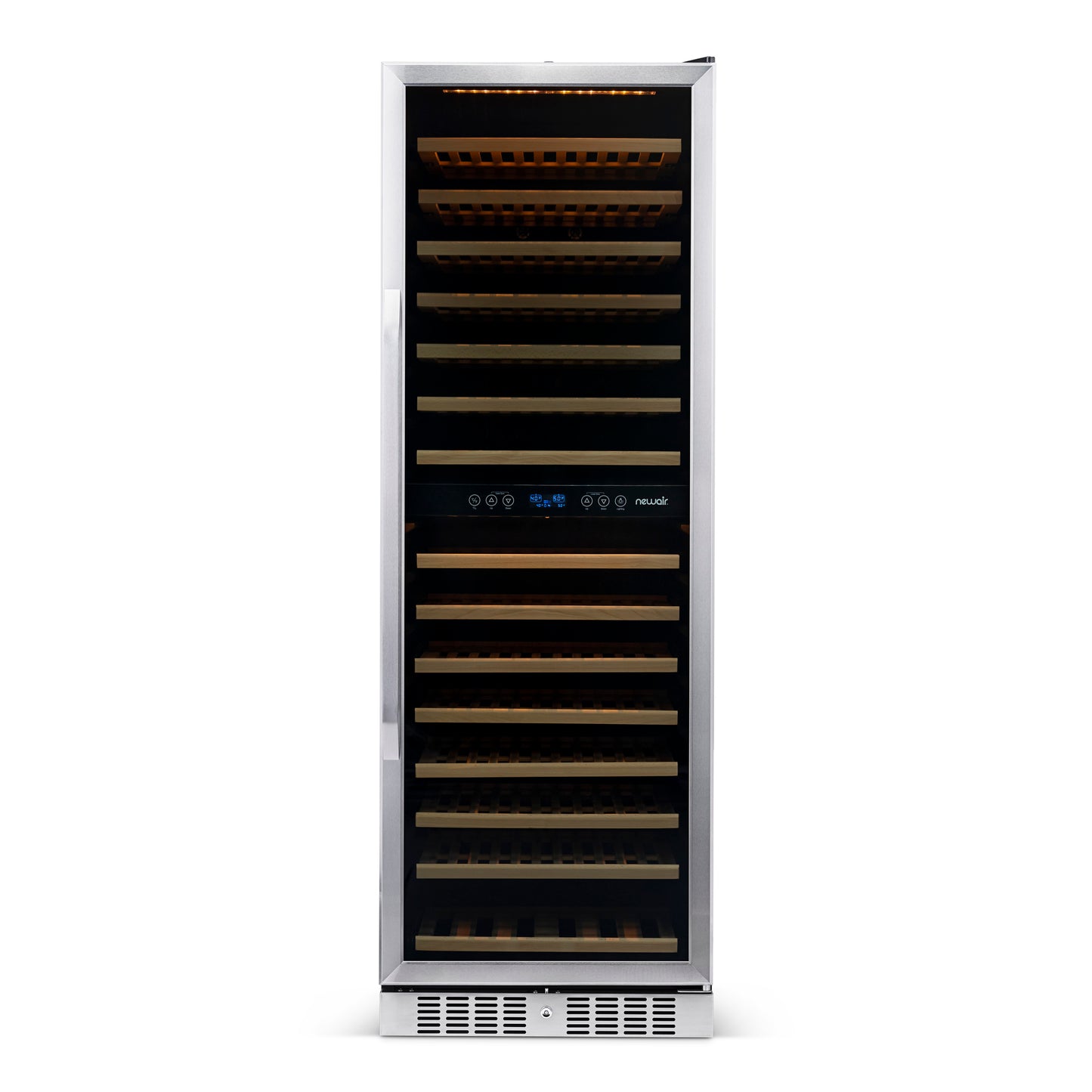 Newair 27” Built-in 160 Bottle Dual Zone Compressor Wine Fridge in Stainless Steel, Quiet Operation with Smooth Rolling Shelves AWR-1600DB-Wine Fridges-The Wine Cooler Club