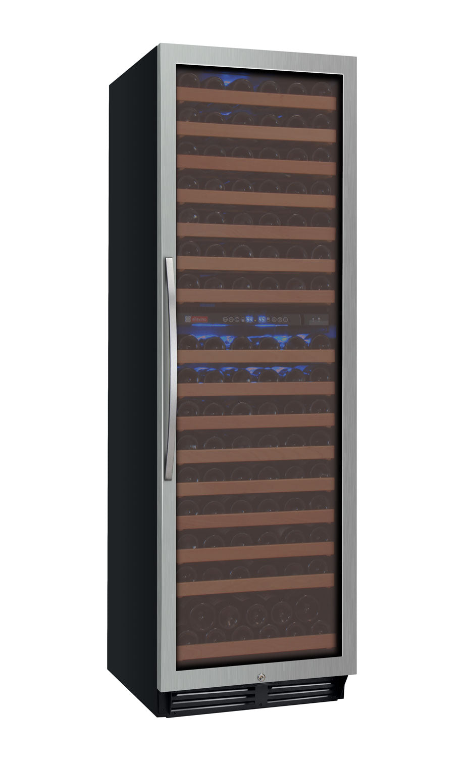 24" Wide FlexCount II Tru-Vino 172 Bottle Dual Zone Stainless Steel Left Hinge Wine Refrigerator - AO YHWR172-2SL20, AO YHWR172-2SR20-Wine Coolers-The Wine Cooler Club