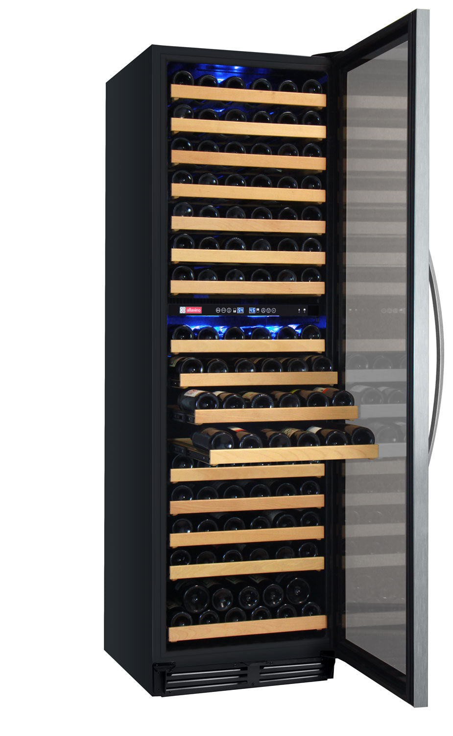 24" Wide FlexCount II Tru-Vino 172 Bottle Dual Zone Stainless Steel Left Hinge Wine Refrigerator - AO YHWR172-2SL20, AO YHWR172-2SR20-Wine Coolers-The Wine Cooler Club