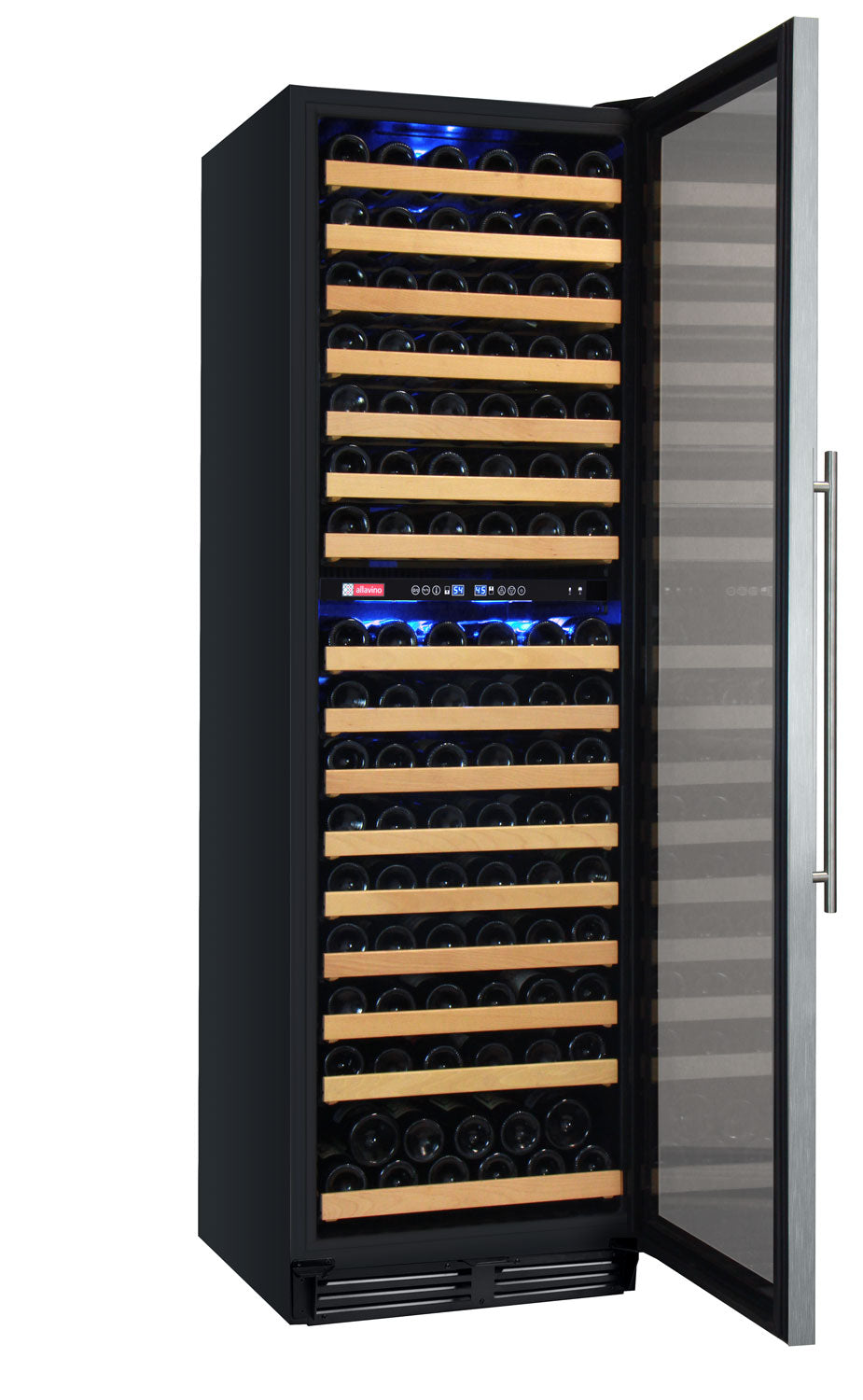 24" Wide FlexCount II Tru-Vino 172 Bottle Dual Zone Stainless Steel Left Hinge Wine Refrigerator - AO YHWR172-2SL20, AO YHWR172-2SR20-Wine Coolers-The Wine Cooler Club