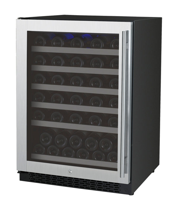 24 Wide FlexCount II Tru-Vino Series 56 Bottle Single Zone Stainless Steel Left and Right Hinge Wine Refrigerator-Wine Coolers-The Wine Cooler Club