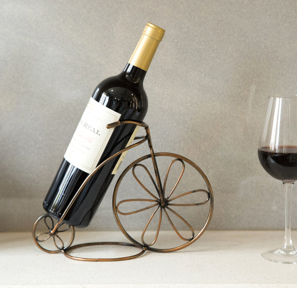 Vintage Decorative Metal Bicycle 1 Bottle Tabletop Countertop Wine Holder QI003560-Wine Bottle Holders-The Wine Cooler Club