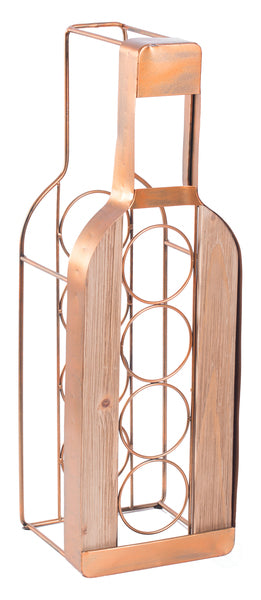 Vintage Decorative Metal Bottle Shaped Freestanding 4 Wine Bottle Holder QI003565-Wine Bottle Holders-The Wine Cooler Club