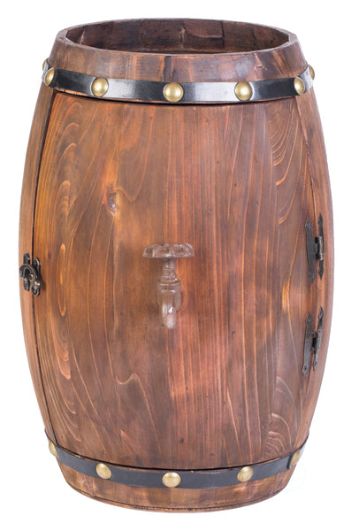 Wooden Barrel Shaped Vintage Decorative Wine Storage Rack QI003659-Wine Bottle Holders-The Wine Cooler Club