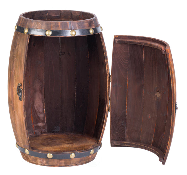 Wooden Barrel Shaped Vintage Decorative Wine Storage Rack QI003659-Wine Bottle Holders-The Wine Cooler Club