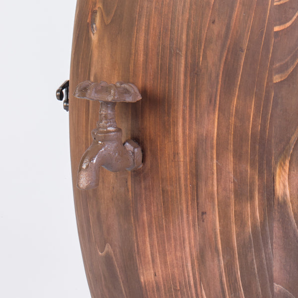 Wooden Barrel Shaped Vintage Decorative Wine Storage Rack QI003659-Wine Bottle Holders-The Wine Cooler Club