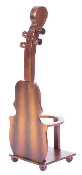 Brown Violin Cello Shaped Vintage Decorative Single Bottle Wine Holder QI003664-Wine Bottle Holders-The Wine Cooler Club