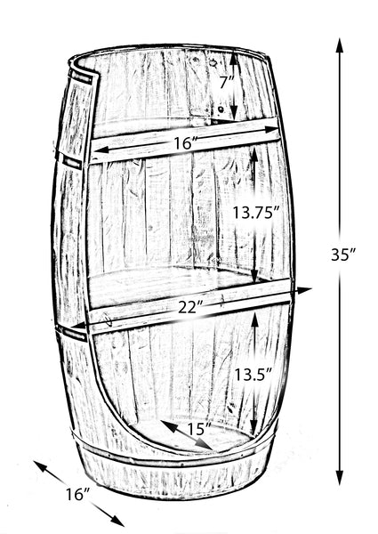 Rustic Wooden Wine Barrel Display Shelf Storage Stand QI003764-Wine Racks-The Wine Cooler Club