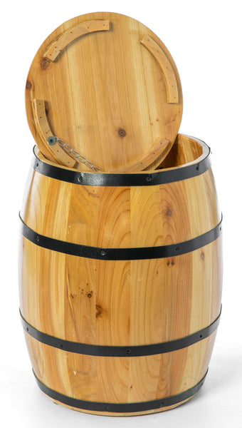 Wine Barrel 4 Sectional Crate With Removable Head Lid QI003766-Wine Bottle Holders-The Wine Cooler Club