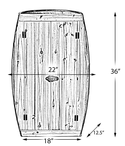 Half Barrel Cabinet Wine Storage With Lockable Double Doors QI003767-Wine Bottle Holders-The Wine Cooler Club