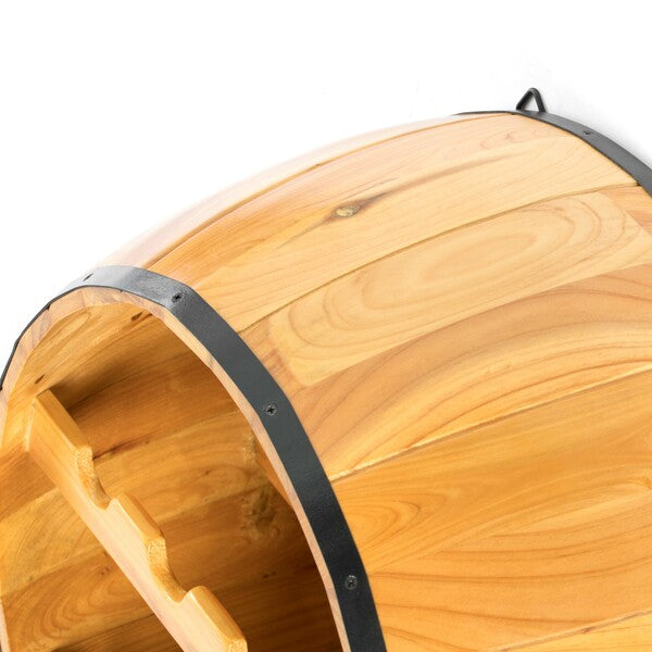Wooden Hanging Wine Barrel Wine Rack QI003949-Wine Bottle Holders-The Wine Cooler Club