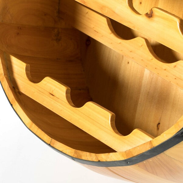 Wooden Hanging Wine Barrel Wine Rack QI003949-Wine Bottle Holders-The Wine Cooler Club