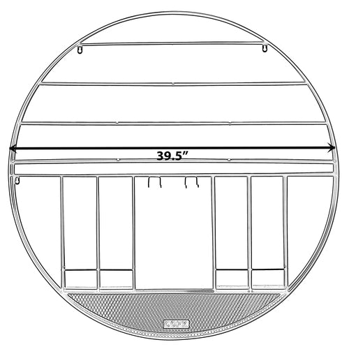 Vintage Decorative Modern Black Metal Round Wall Mounted Wine Display Rack QI004276-Wine Racks-The Wine Cooler Club