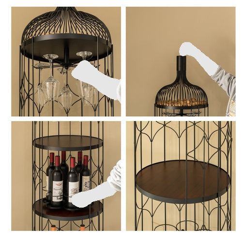 Creative Bottle Shaped Black Wine Holder Rack Holder for Dining Room, Office, and Entryway QI004472-Wine Racks-The Wine Cooler Club