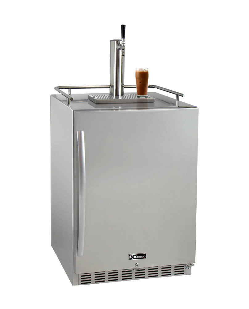 24" Wide Cold Brew Coffee Single Tap All Stainless Steel Outdoor Built-In Right Hinge Kegerator-Kegerators-The Wine Cooler Club