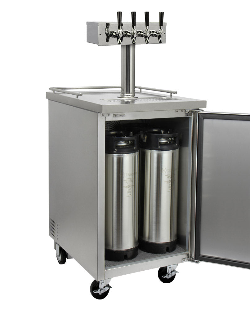24" Wide Cold Brew Coffee Four Tap All Stainless Steel Commercial Kegerator-Kegerators-The Wine Cooler Club