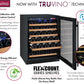 47" Wide FlexCount II Tru-Vino 112 Bottle Three Zone Black Side-by-Side Wine Refrigerator - BF 3Z-VSWR5656-B20-Wine Coolers-The Wine Cooler Club