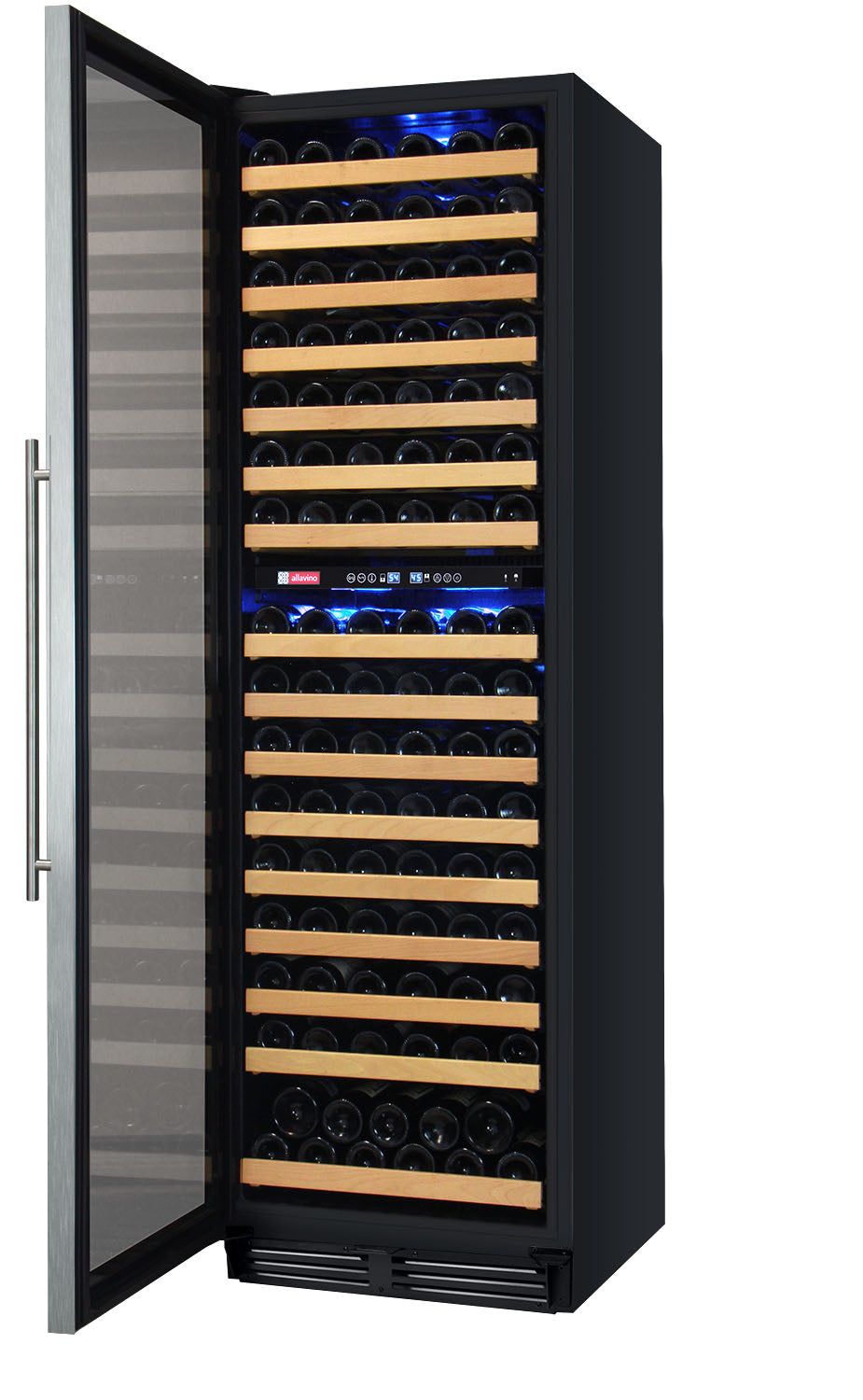 24" Wide FlexCount II Tru-Vino 172 Bottle Dual Zone Stainless Steel Left Hinge Wine Refrigerator - AO YHWR172-2SL20, AO YHWR172-2SR20-Wine Coolers-The Wine Cooler Club