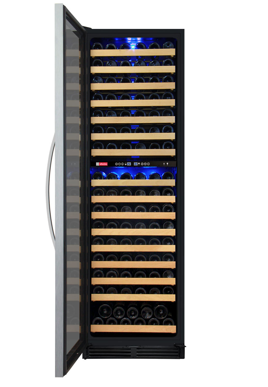 24" Wide FlexCount II Tru-Vino 172 Bottle Dual Zone Stainless Steel Left Hinge Wine Refrigerator - AO YHWR172-2SL20, AO YHWR172-2SR20-Wine Coolers-The Wine Cooler Club