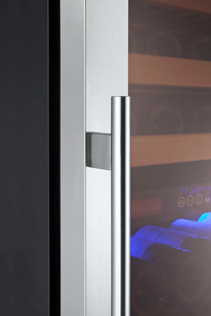 24" Wide FlexCount II Tru-Vino 172 Bottle Dual Zone Stainless Steel Left Hinge Wine Refrigerator - AO YHWR172-2SL20, AO YHWR172-2SR20-Wine Coolers-The Wine Cooler Club
