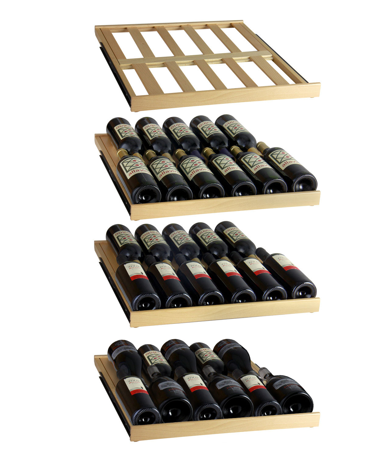 24" Wide FlexCount II Tru-Vino 172 Bottle Dual Zone Stainless Steel Left Hinge Wine Refrigerator - AO YHWR172-2SL20, AO YHWR172-2SR20-Wine Coolers-The Wine Cooler Club