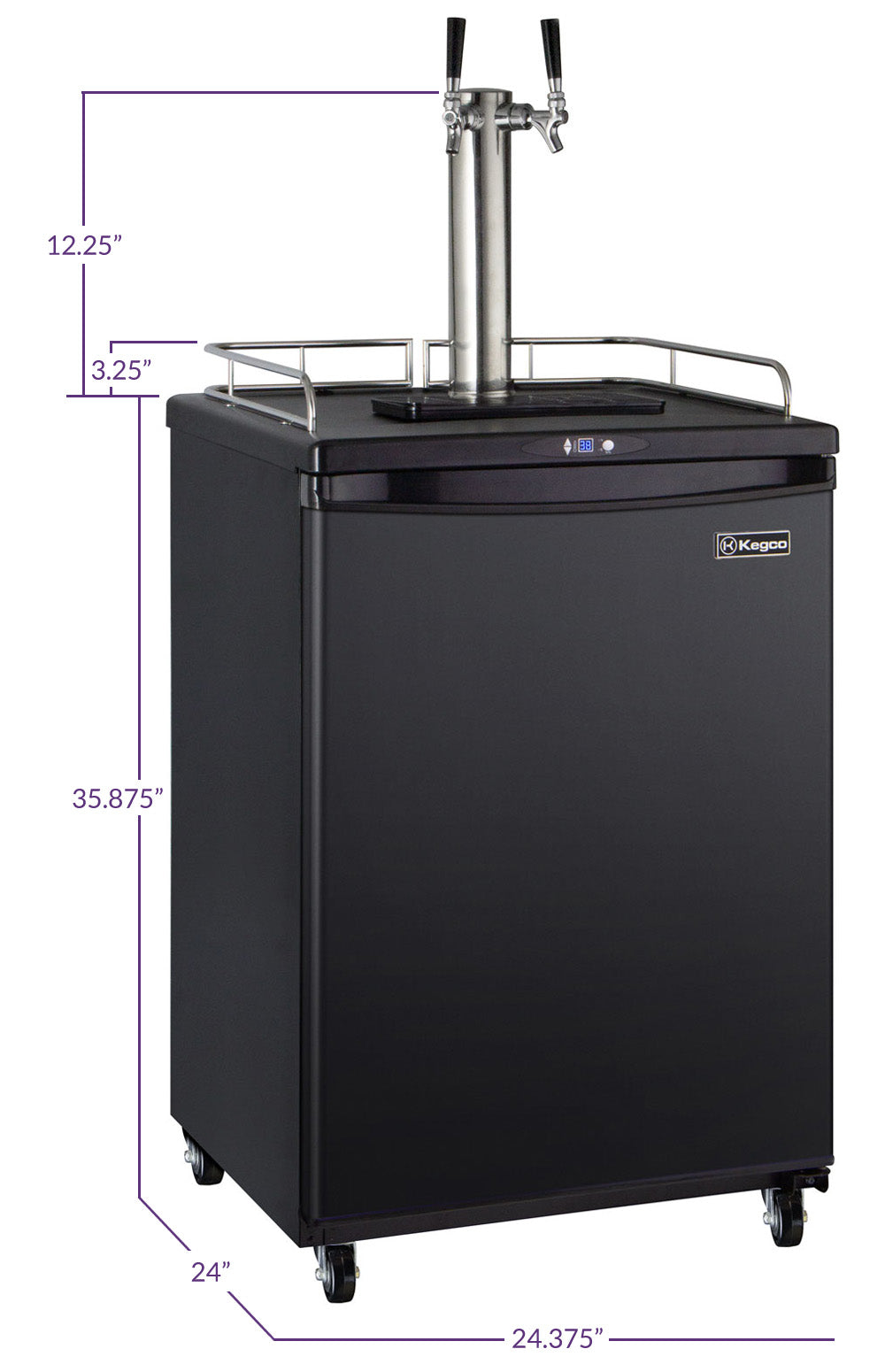 24" Wide Dual Tap Black Commercial/Residential Digital Kegerator-Kegerators-The Wine Cooler Club