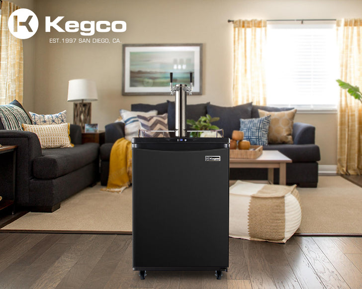 24" Wide Dual Tap Black Commercial/Residential Digital Kegerator-Kegerators-The Wine Cooler Club