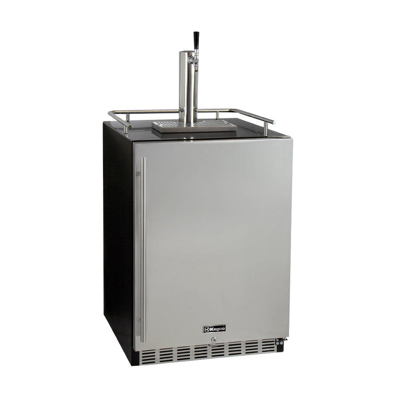 24" Wide Kombucha Single Tap Black Commercial Built-In Right Hinge Kegerator-Kegerators-The Wine Cooler Club