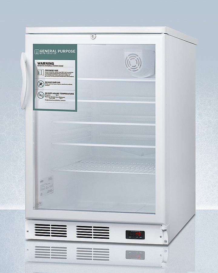 Summit 24" Wide All-Refrigerator SCR600GLGP-Refrigerators-The Wine Cooler Club