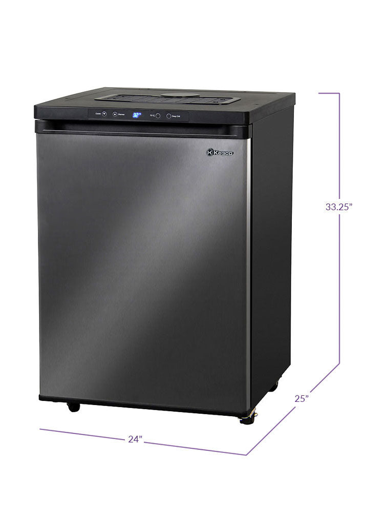 24" Wide Black Stainless Steel Digital Kegerator - Cabinet Only-Kegerators-The Wine Cooler Club