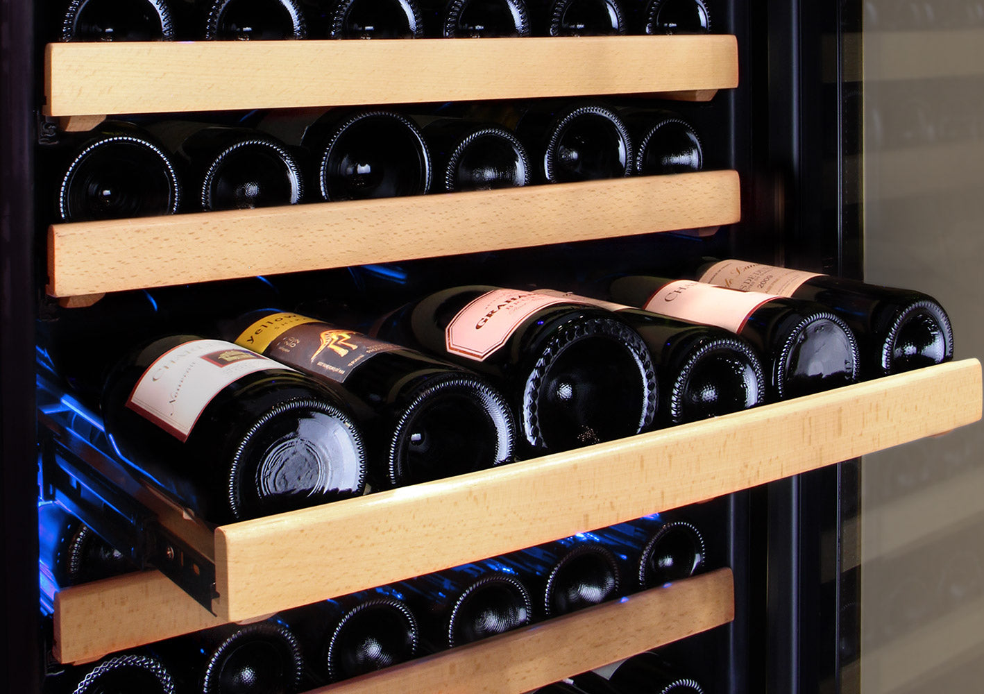 24" Wide FlexCount II Tru-Vino 172 Bottle Dual Zone Stainless Steel Left Hinge Wine Refrigerator - AO YHWR172-2SL20, AO YHWR172-2SR20-Wine Coolers-The Wine Cooler Club