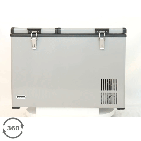 Whynter Freezers Whynter FM-901DZ 90 Quart Dual Zone Portable Fridge/Freezer with 12V Option and Wheels