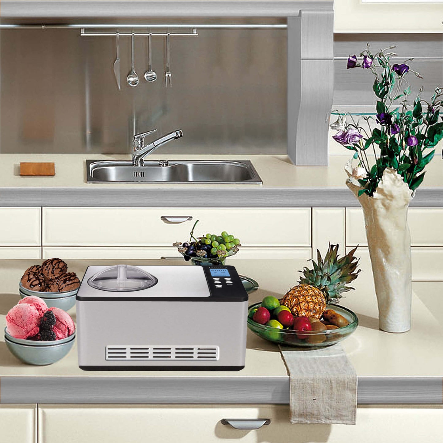 Whynter Ice Cream Makers Whynter ICM-200LS 2.1 Quart Capacity Automatic Compressor Ice Cream Maker in Stainless Steel