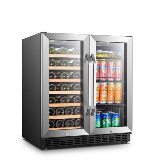 LANBO 30 INCH WINE AND BEVERAGE COOLER LW3370B-Wine Coolers-The Wine Cooler Club