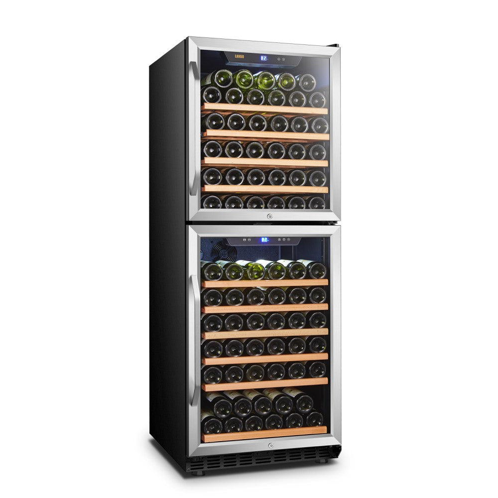 LANBO 133 BOTTLE DUAL DOOR WINE COOLER LW133DD-Wine Coolers-The Wine Cooler Club