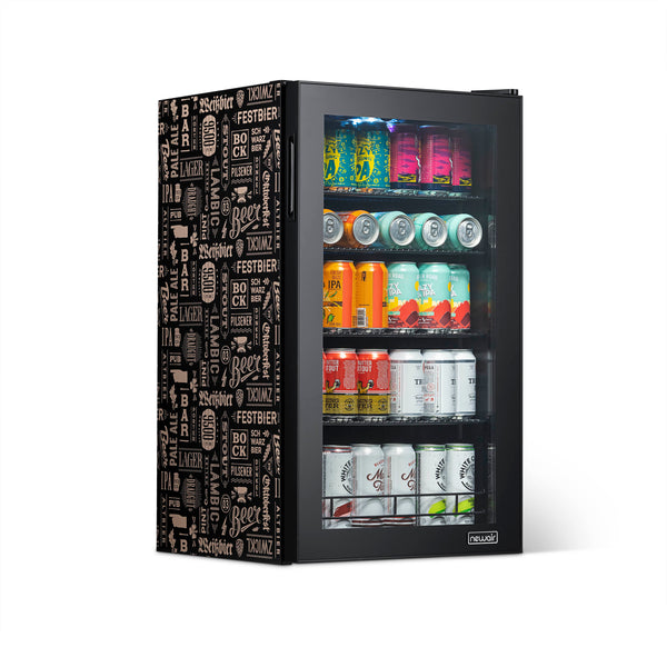 Newair “Beers of the World” Custom Designed Freestanding 126 Can Beer Fridge with SplitShelf™ AB-1200BC1-Beverage Fridges-The Wine Cooler Club