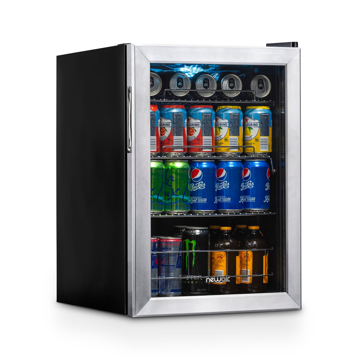 Newair 90 Can Freestanding Beverage Fridge in Stainless Steel, with Adjustable Shelves AB-850-Beverage Fridges-The Wine Cooler Club